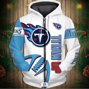 Tennessee Titans Men's White and Blue Jacket